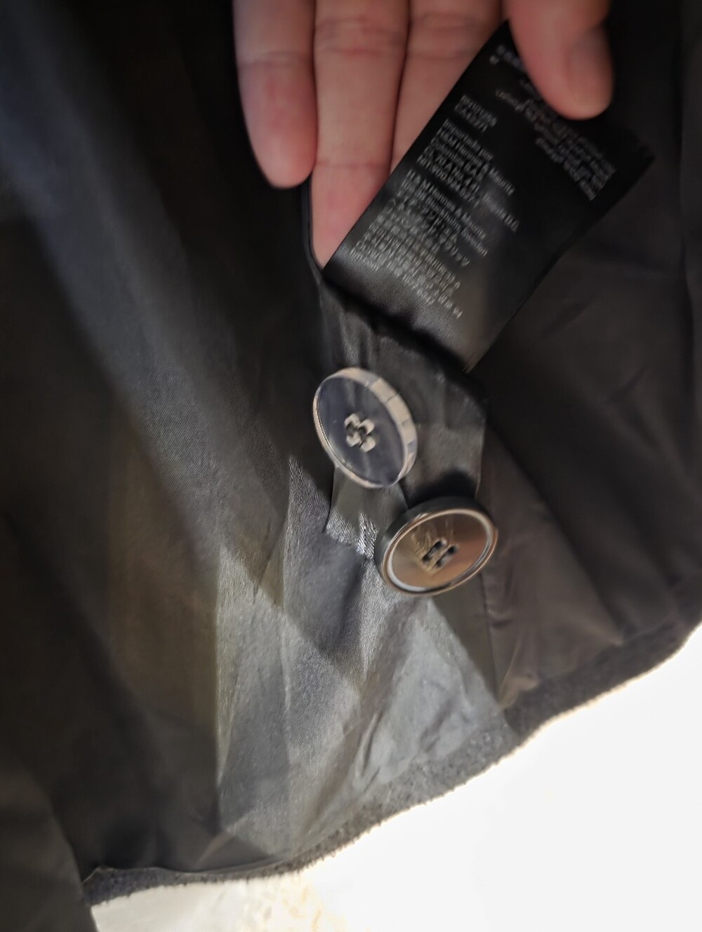 H&M Women’s Double-Breasted Wool Feel Peacoat - Dark Charcoal - Picture 6 of 11